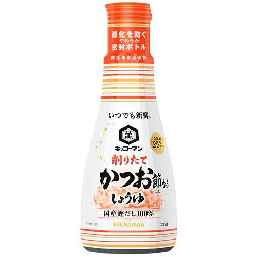 キッコーマン　いつでも新鮮　削りたてかつお節香るしょうゆ　卓上ボトル　200ｍl×6本｜ever-shop