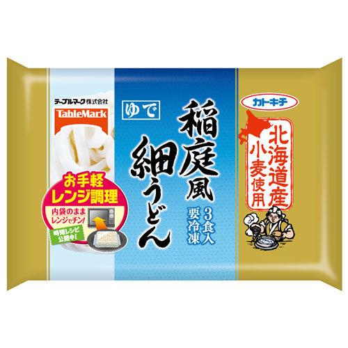 テーブルマーク 北海道産小麦使用 稲庭風細うどん３食×12個 (冷凍食品)