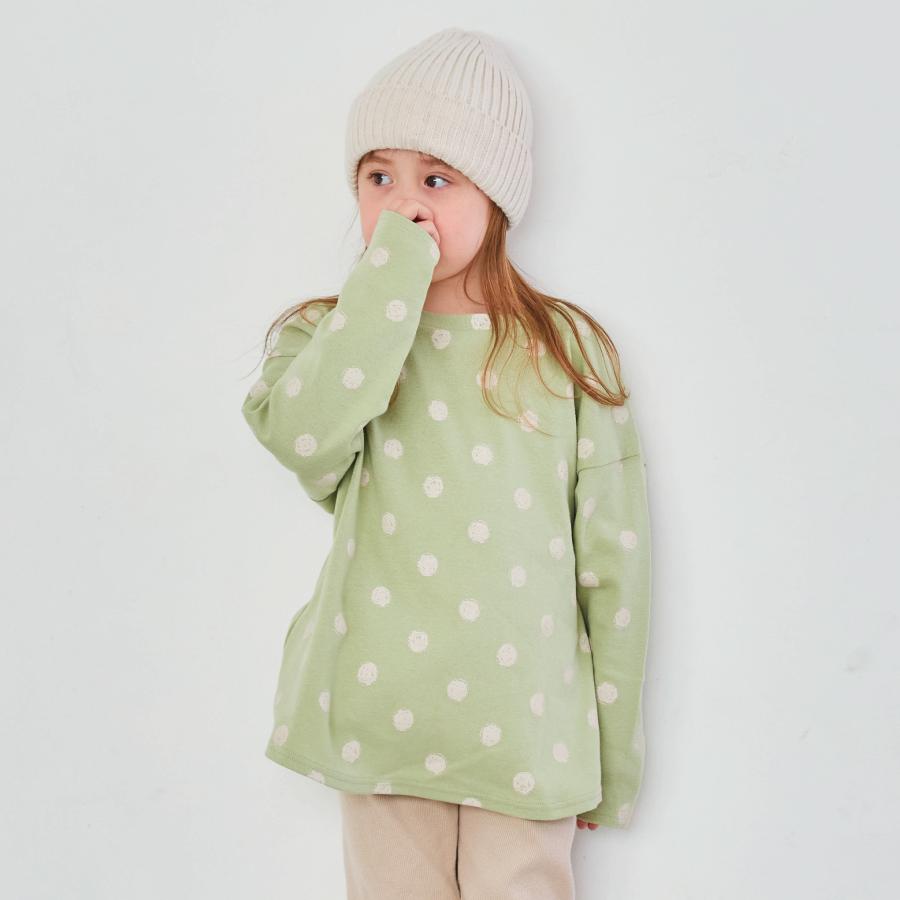 子供服 ドット柄裾ラウンドTシャツ 女の子 男の子 子ども服 こども服 