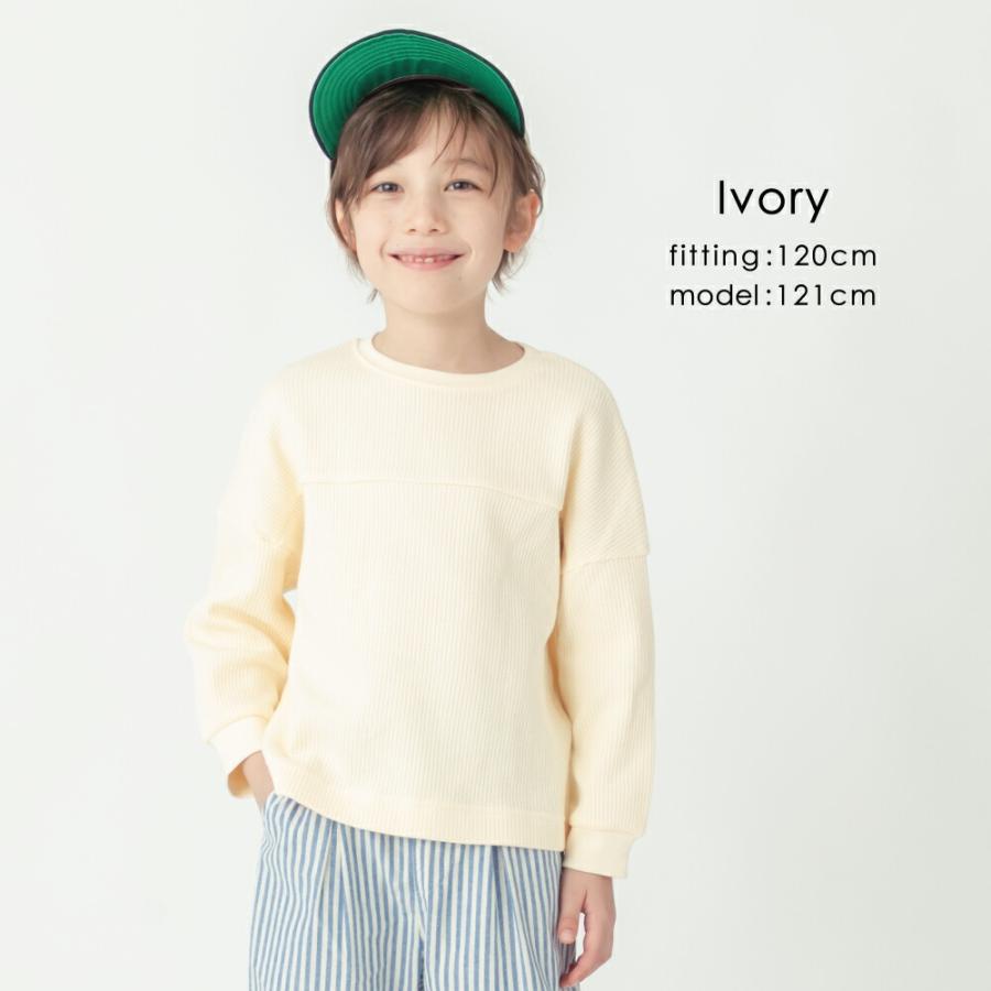 tシャツ 子供服 ワッフル 長袖 女の子 ロンt キッズ 長袖Ｔシャツ 160 150 140 130 120 110 100 90 80 ロンティー  綿 春夏｜evercloset｜17