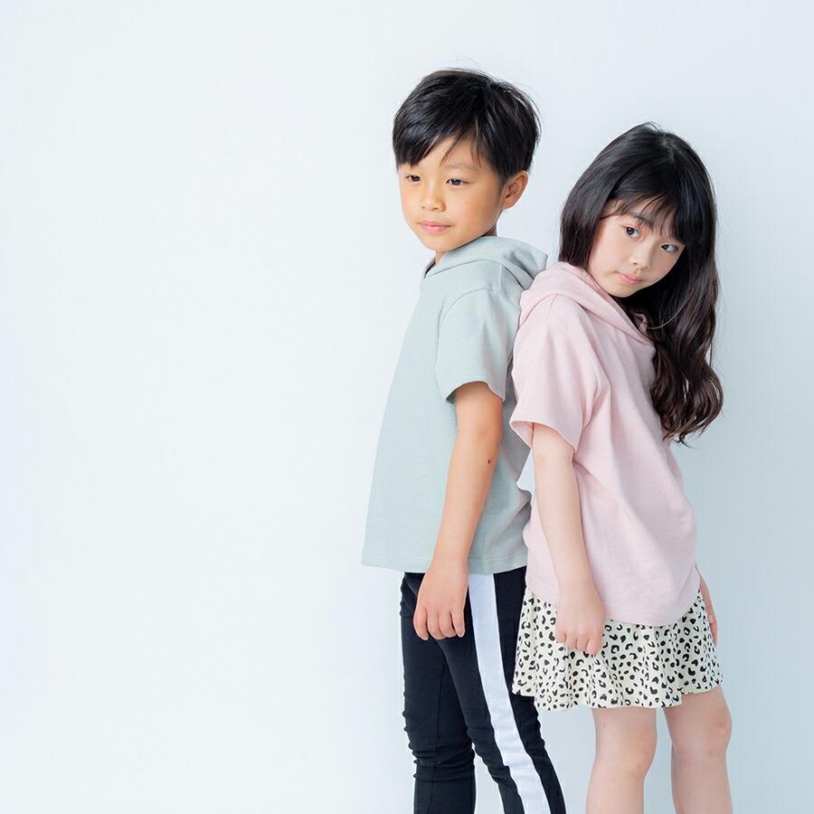 子供服 ユニセックスプルオーバーパーカ 半袖 Tシャツ tシャツ トップス キッズ ベビー 女の子 男の子 おしゃれ 80 90 100 110 120 130 140 150 160 春夏｜evercloset｜08