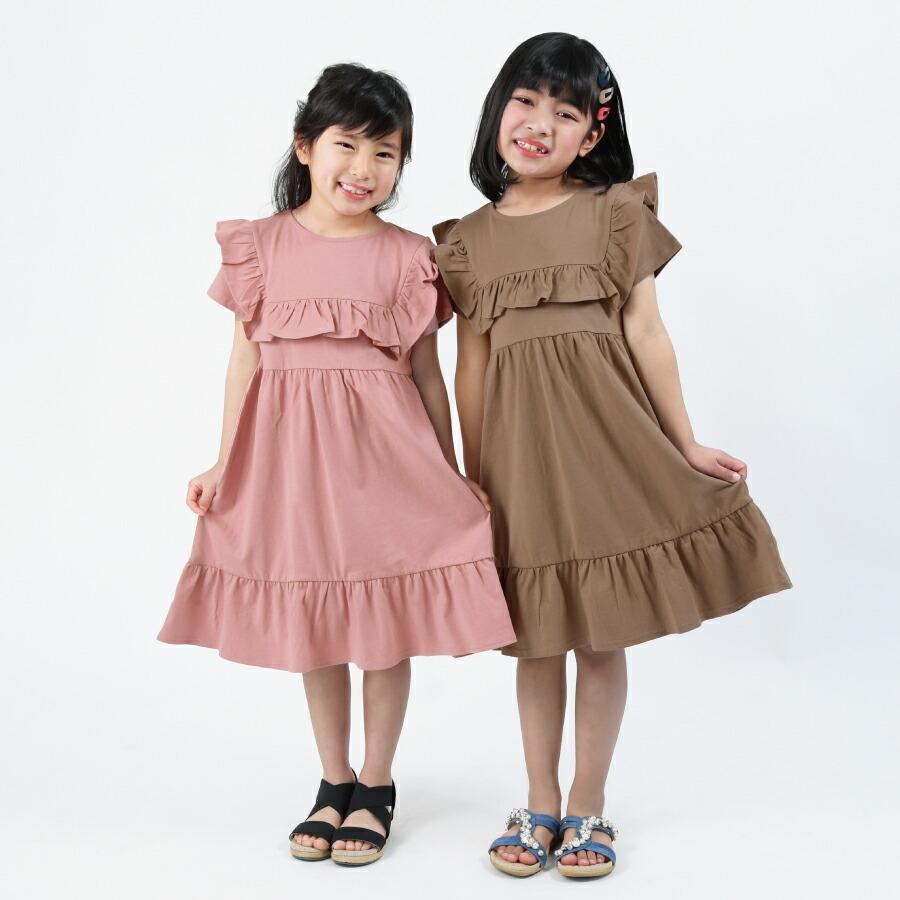 子供服 ワンピース フリルワンピース 半袖 フリル evercloset エバクロ 女の子 キッズ キッズ服 ワンピース フリル 90 100 110 120 130 140 春夏｜evercloset｜04