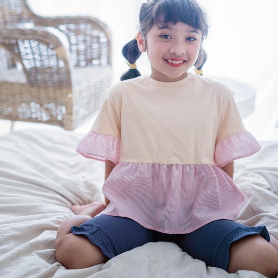 子供服 ふんわり揺れるフレア袖トップス 子ども服 こども服 キッズ トップス 半袖 女の子 90 100 110 120 130 140 ever closet エバクロ 春夏｜evercloset｜04