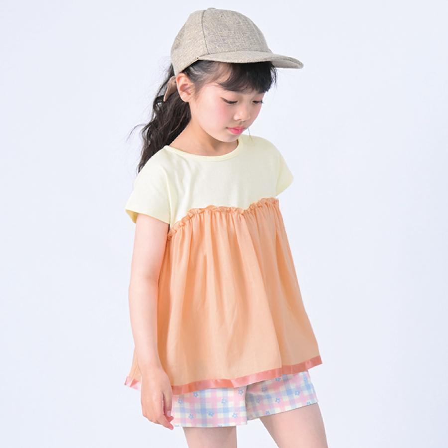 Tシャツ 子供服 チュールビスチェTシャツ 女の子 半袖 子ども服 こども服 キッズ トップス 90 100 110 120 130 140 ever closet エバクロ 春夏｜evercloset｜14