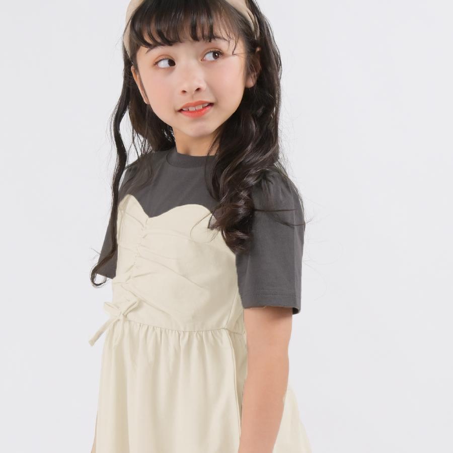 子供服 ワンピース リボン付き 半袖 女の子 キッズ 子ども服 こども服 ワンピ スカート 半袖 90 100 110 120 130 140 ever closet エバクロ 春夏｜evercloset｜14