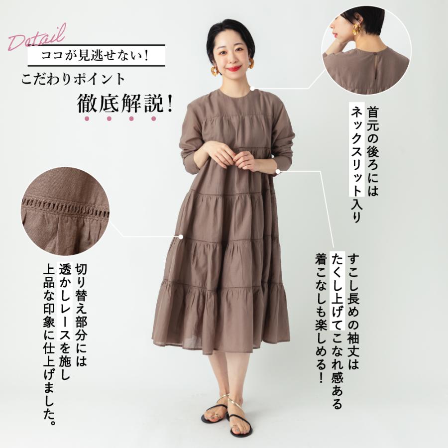 MERLET コットン ティアードワンピース XX SMALL レディースファッション ワンピース ティアード 長袖 インド綿 綿