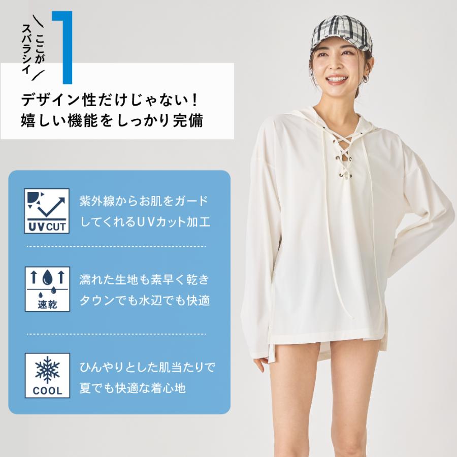 レディースファッション ポンチョ ラッシュガード 水着 トップス