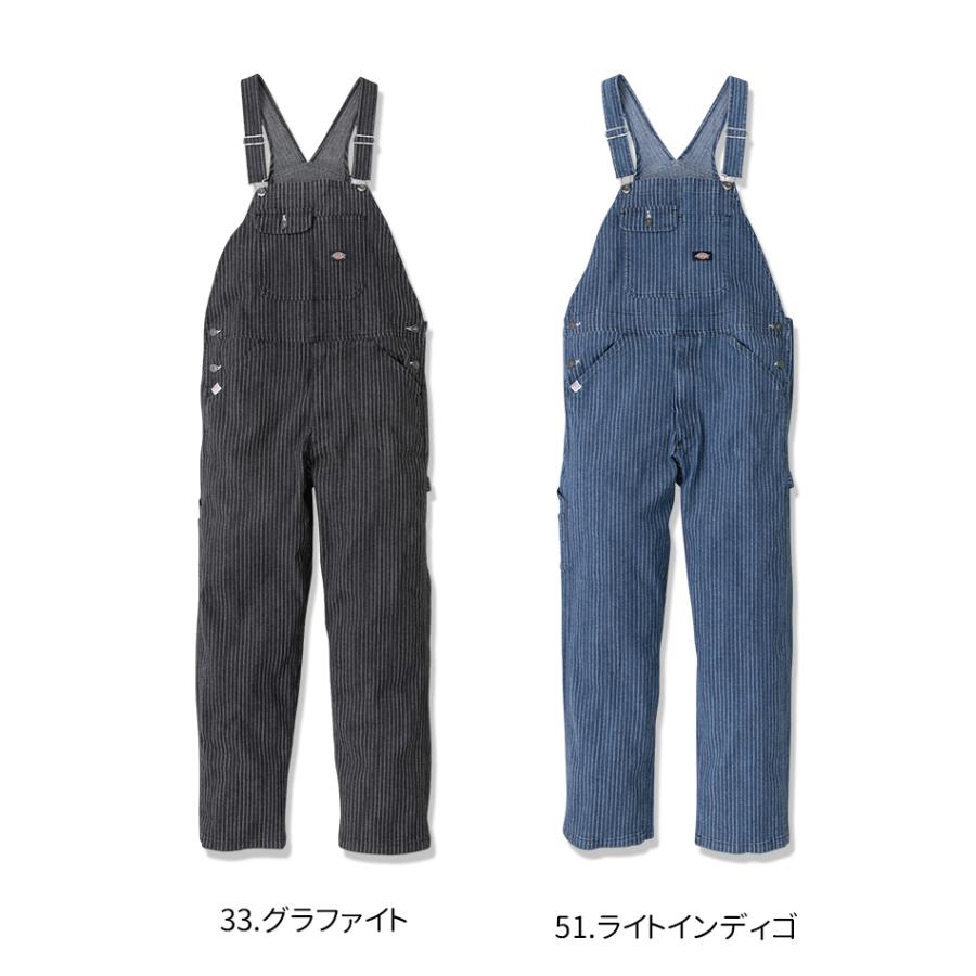 つなぎ 作業服 オーバーオール ディッキーズ オールインワン サロペット ストレッチ ストライプ Dickies ストレッチウォバッシュオーバーオール D-699 XS〜3XL｜everest-work｜11