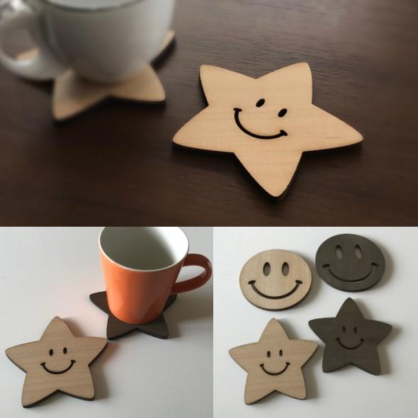 コースター 星型 ２枚セット にこちゃん 星 木製 スター ウォールステッカー ギフト プレゼント |  | 04