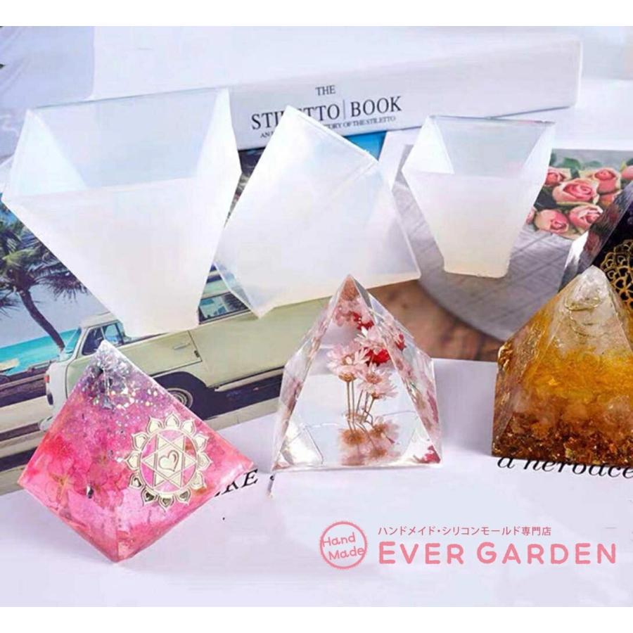 レジン ピラミッド 5個セット シリコンモールド ネックレス