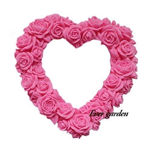 特大 バラ ブーケ ハート シリコン 型 薔薇 花 シリコンモールド