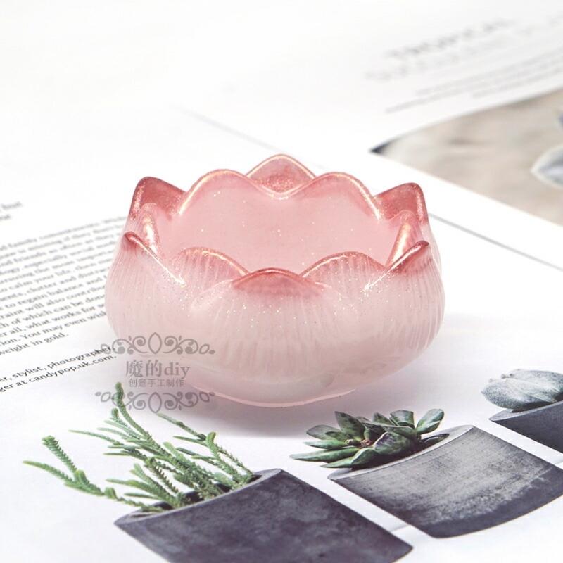 シリコンモールド 蓮 はす 花 小物入れ 宝石箱 レジン UVレジン