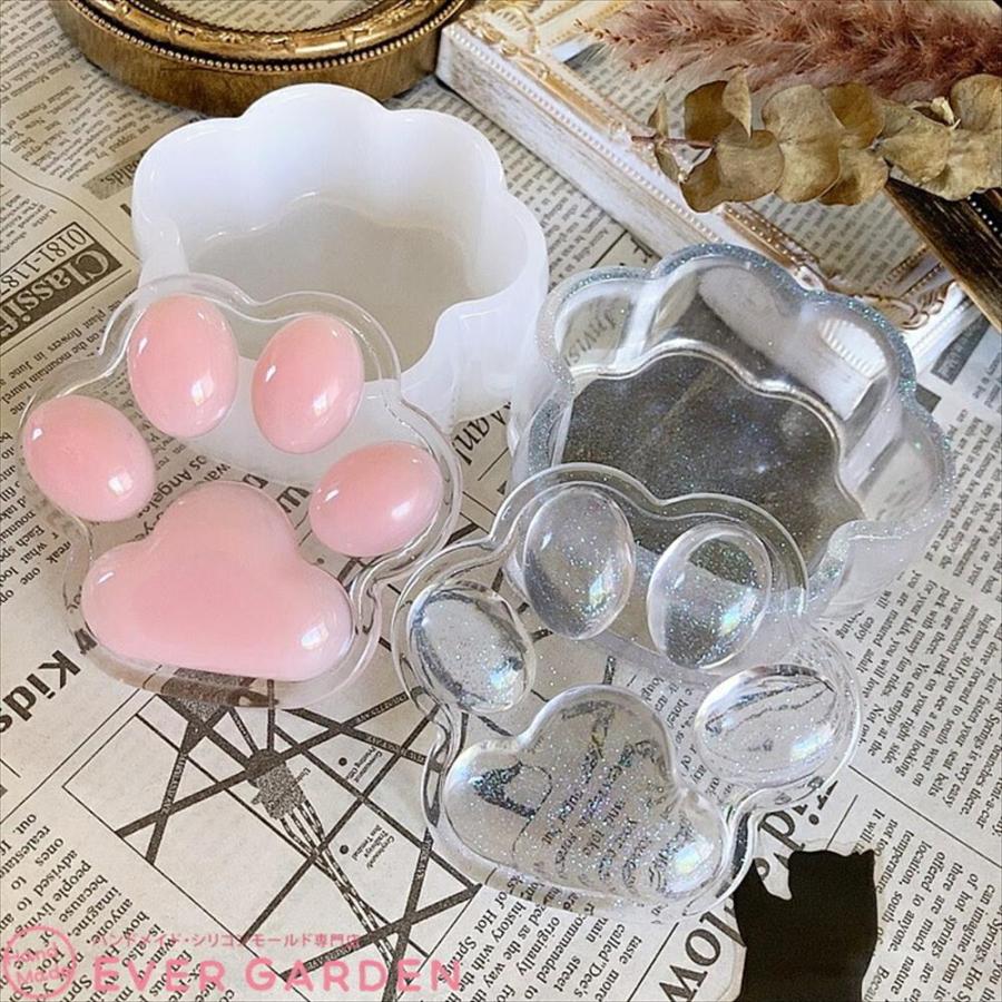用途いろいろ♪ 肉球 小物入れ 猫 シリコンモールド レジン 用途いろいろ♪ 肉球 小物入れ 猫 シリコンモールド レジン
