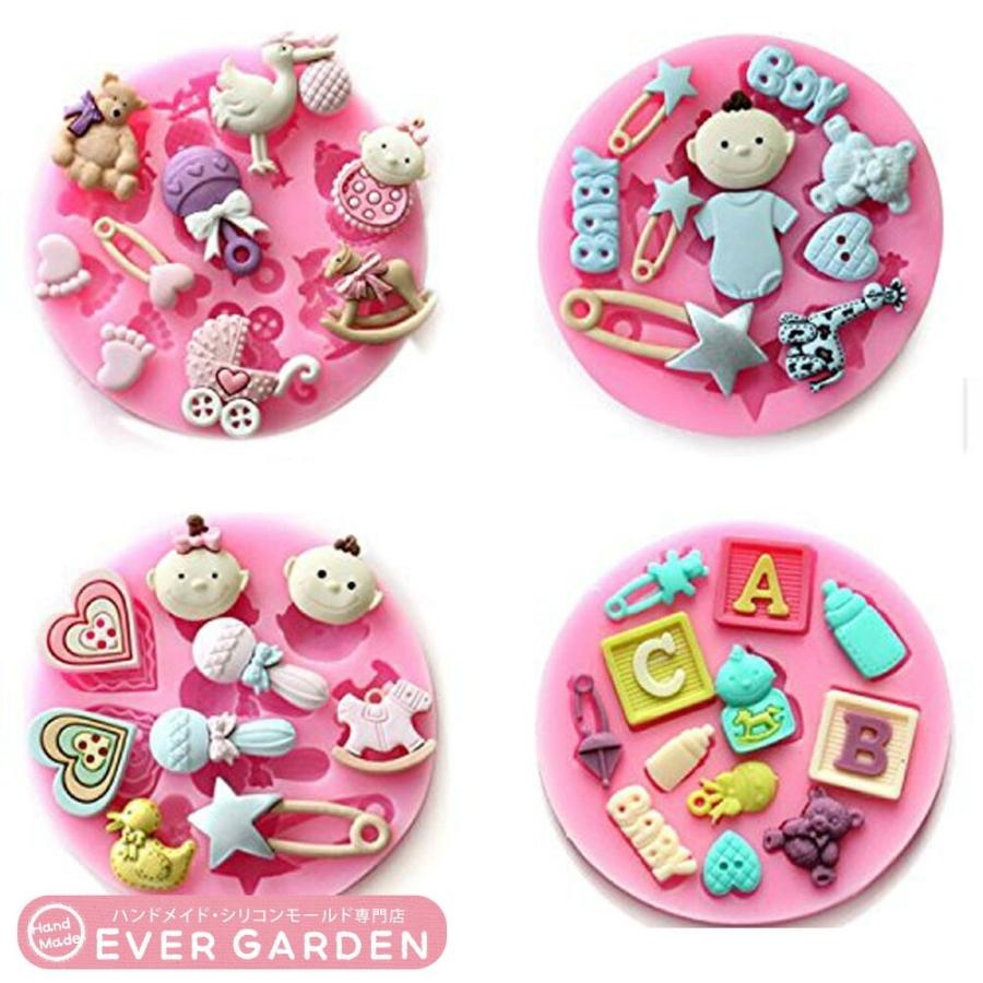 値下げ　マトファー　アメ細工シリコン型　デコレリーフ　フラワー　未使用新品 赤ちゃん 4枚セット クマ アルファベット ハート シリコン