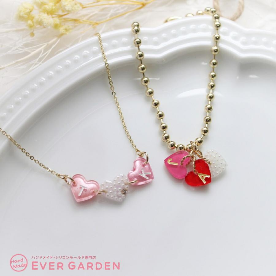 ハート アルファベット シリコンモールド 穴あき 2枚セット レジン アクセサリー パーツ ネックレス イヤリング ピアス ペンダント キーホルダー |  | 06