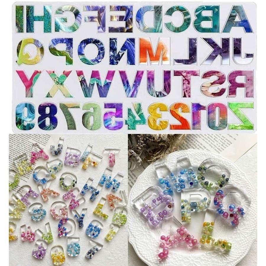 レジン アルファベット 反転タイプ 数字 英字 シリコンモールド ブランド品 キーホルダー アクセサリー ネックレス パーツ 作成 Uvレジン