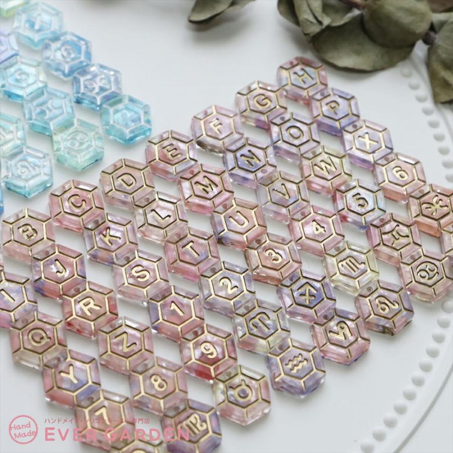 六角形 アルファベット シリコンモールド 穴あき 2枚セット レジン アクセサリー パーツ ネックレス イヤリング ピアス キーホルダー シリコン モ |  | 10