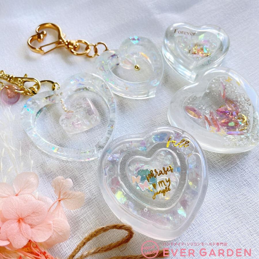 ハンドメイド レジン ハートシェイカー 推し活 アイドル キーホルダー バッジ ハートシェイカー シェイカー 推し 推し活 レジン オレンジ
