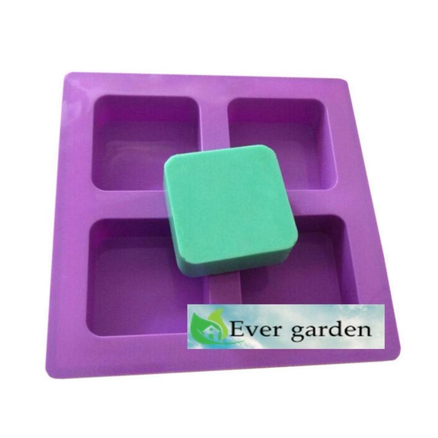 正方形 ４個 シリコンモールド 手作り 石鹸 樹脂 粘土 レジン シリコン