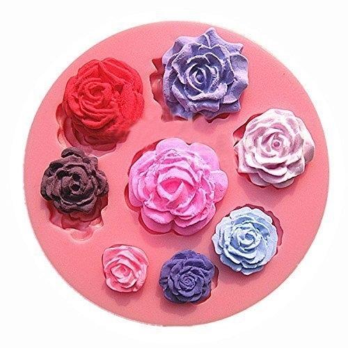 バラ 8個 薔薇 シリコンモールド レジン 手作り 石鹸 キャンドル 粘土