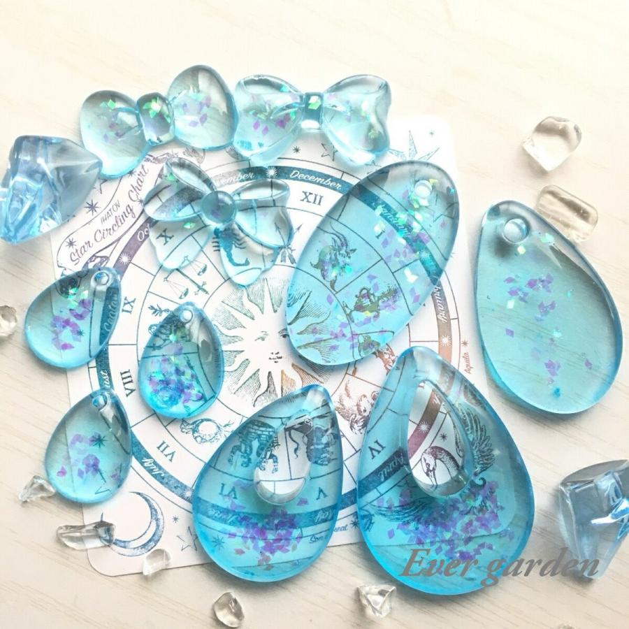 雫 ドロップ 2個セット レジン しずく 穴あき 通し穴 タイプ シリコン
