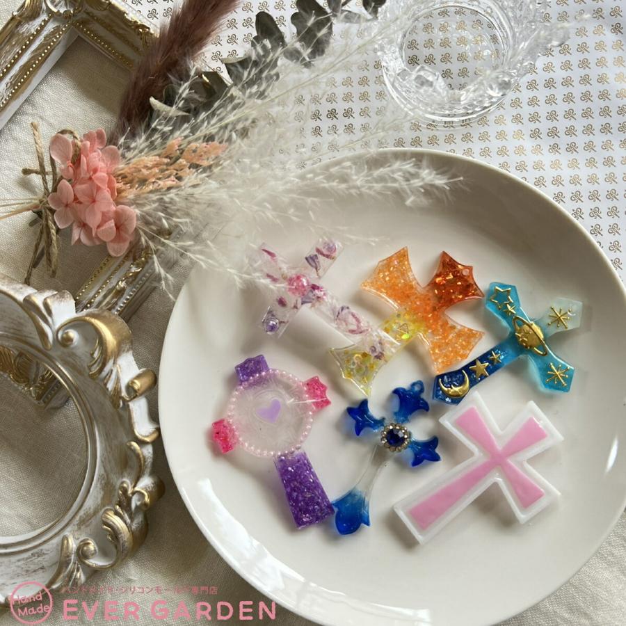 アロマストーン十字架&翼 Ever garden 十字架 シリコンモールド 12個セット レジン シリコン
