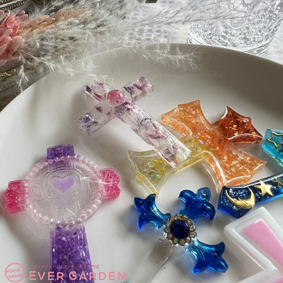 Ever garden 十字架 シリコンモールド 12個セット レジン シリコン