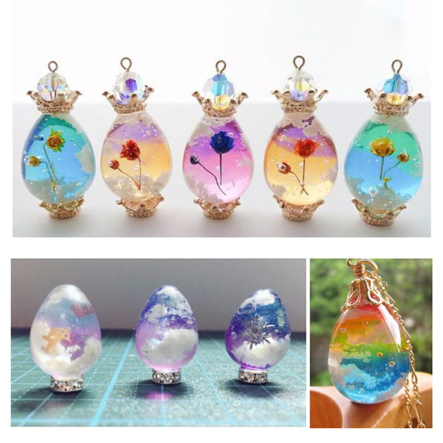 シリコンモールド 卵 型 6個 ペア レジン しずく 雫 ピアス イヤリング 