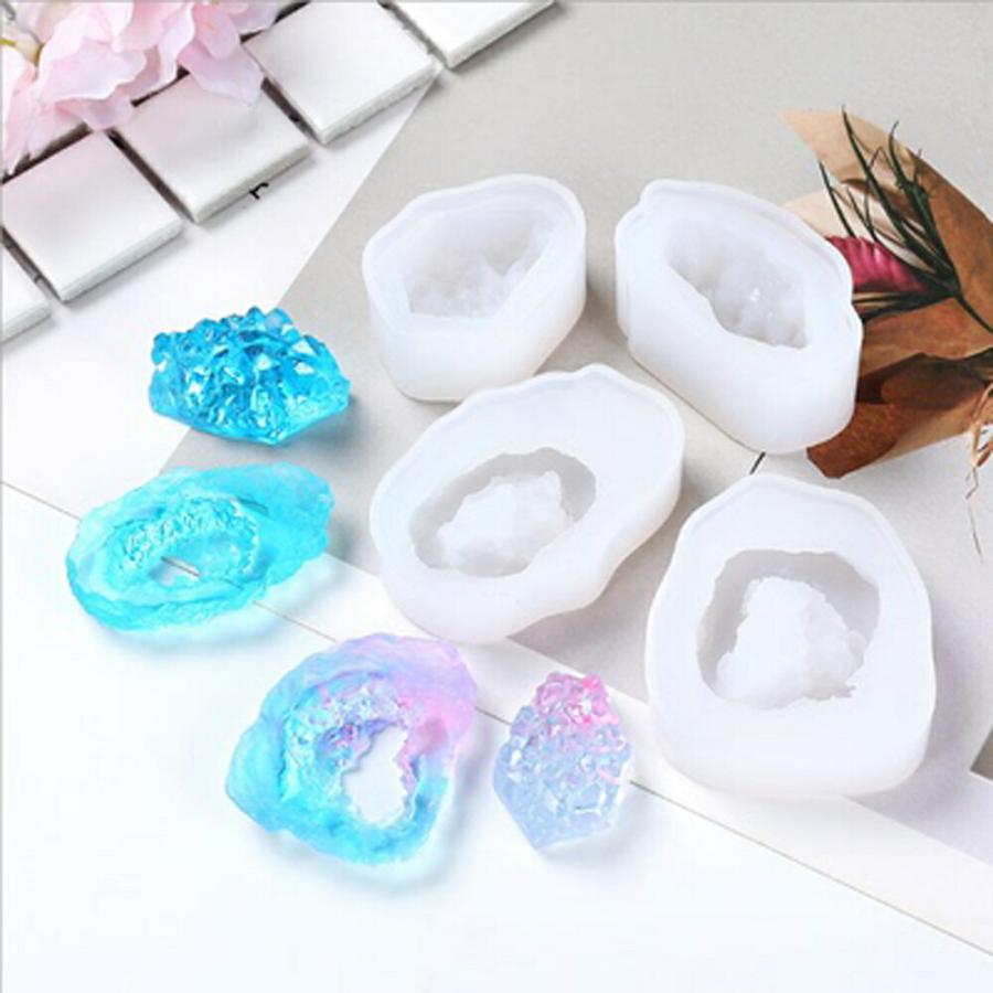 シリコンモールド レジン 鉱石 アゲートスライス クリスタル 水晶 鉱物