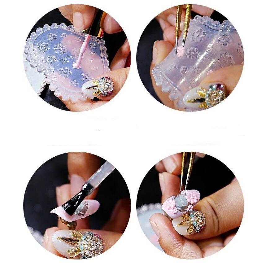 シリコンモールド 3D ネイル 花 リーフ レジン 樹脂 型 抜き型 立体
