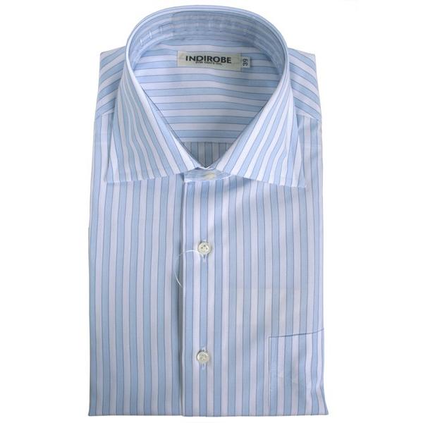 ワイシャツ メンズ ストライプ セミワイド プレゼント ギフト お誕生日 記念日 結婚式 41 L ブルー Sw Bluno Ever Graysエバーグレイス 通販 Yahoo ショッピング