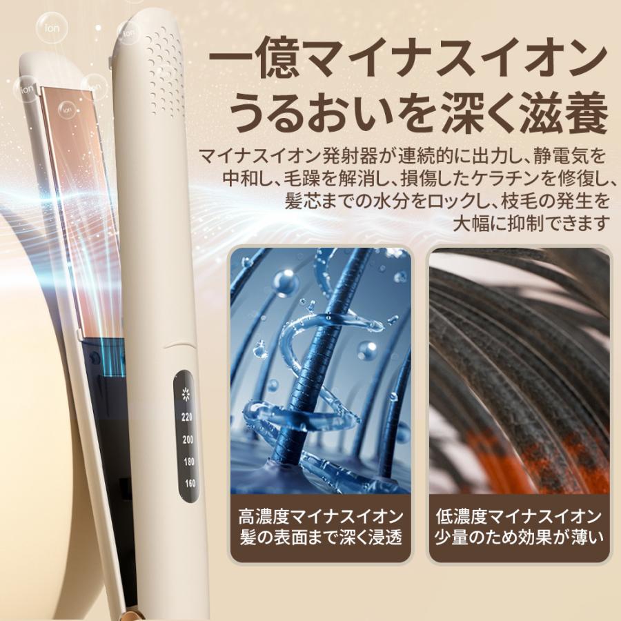 ヘアアイロン ストレートアイロン 2wayストレート&カール 4段階