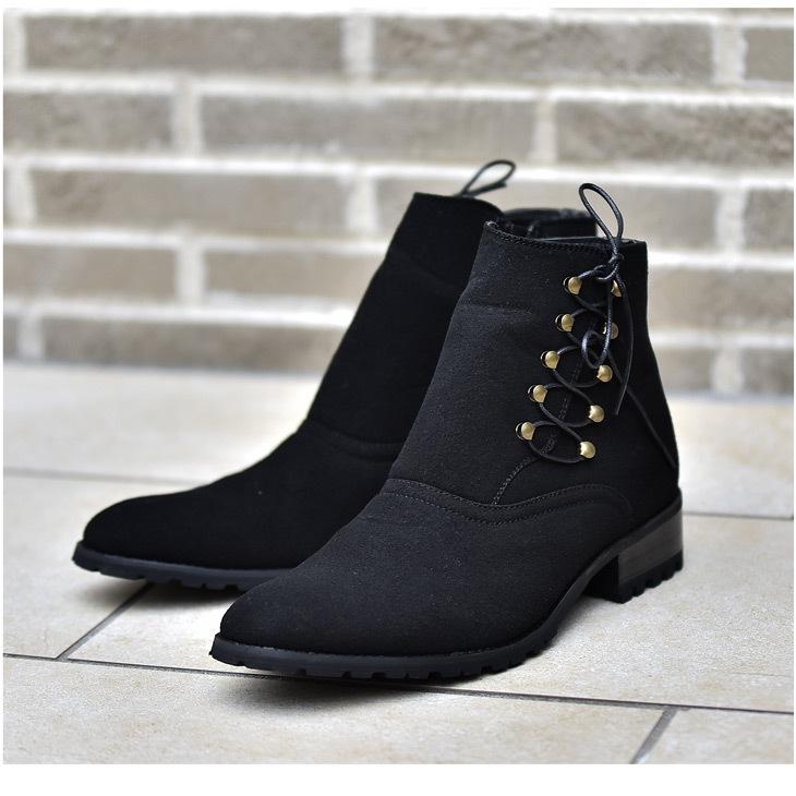 ブーツ メンズ 春 春服 ブランド 靴 レースアップブーツ おしゃれ オシャレ ベージュ ブラック 黒 サイドジップ Joker By Evergreen 通販 Paypayモール