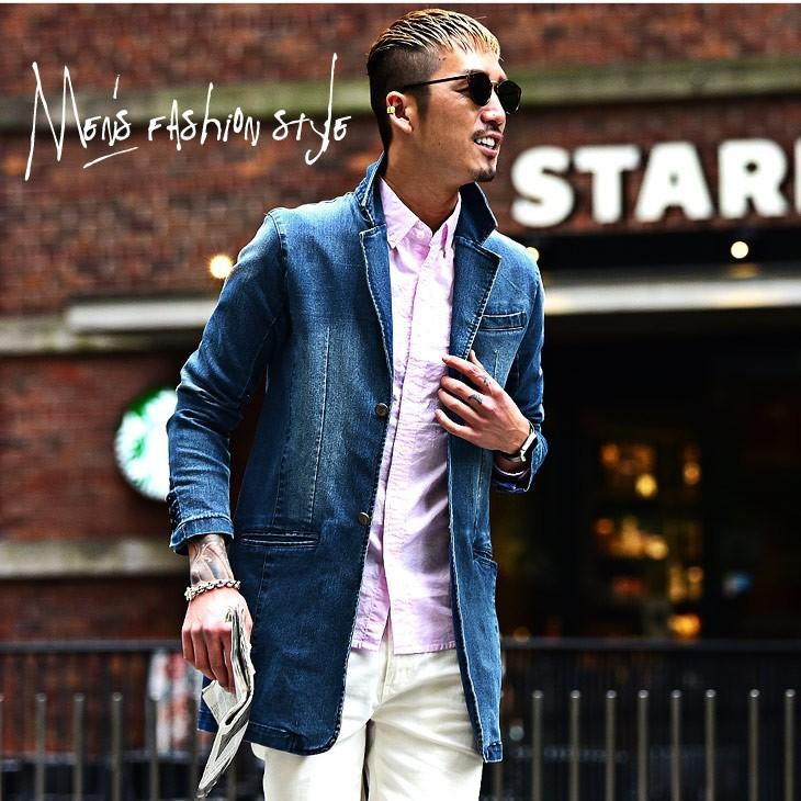 チェスターコート メンズ コート ジャケット カットデニム デニム ロングコート ロング丈 ブルー インディゴ Diviner ディバイナー Joker By Evergreen 通販 Yahoo ショッピング