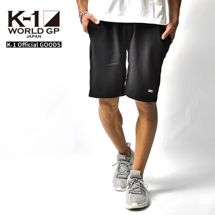 K-1 ハーフパンツ K1 ロゴTシャツ スウェットパンツ ショーツ 短パン 格闘技 ファッション スポーツ グッズ ジム ウエア ウェア メンズ グレー ブラック 黒｜evergreen92