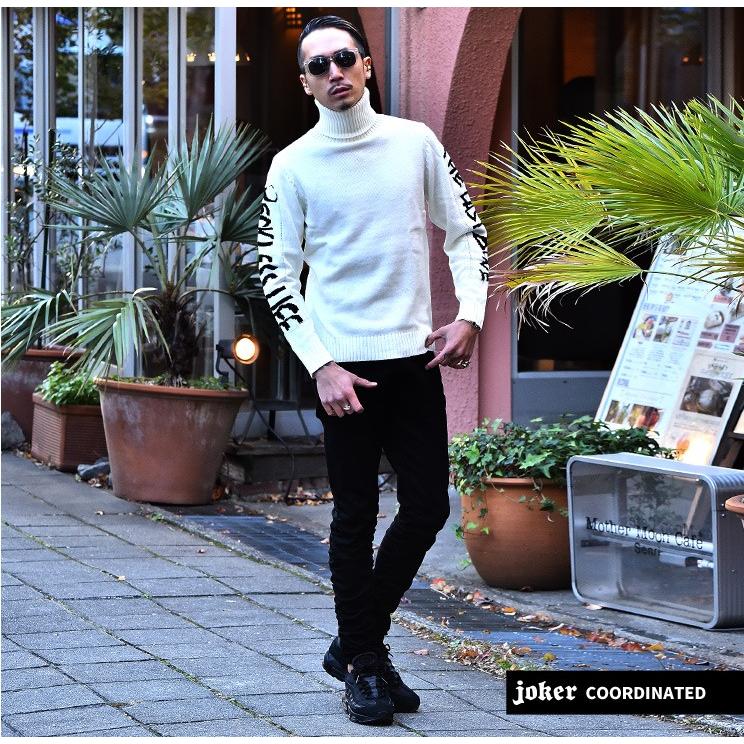 タートルネック ニット メンズ ブランド タートルニット ニットセーター セーター 長袖ニットセーター ハイネック ロゴ 黒 白 袖 大きいサイズ Joker By Evergreen 通販 Yahoo ショッピング