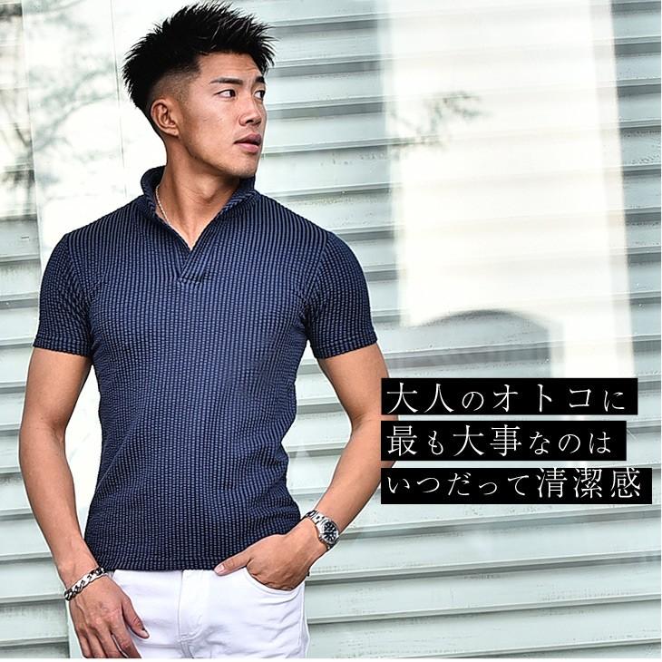 メンズ コントラストカラー ポロシャツ M blue 通気性 衣類 カジュアル 半袖
