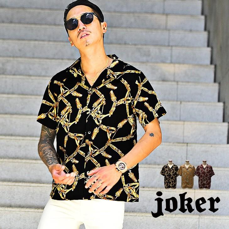 開襟シャツ 半袖 メンズ 半袖シャツ オープンカラーシャツ メンズシャツ カジュアルシャツ 大きいサイズ 柄 柄シャツ 派手 ゆったり Joker By Evergreen 通販 Paypayモール