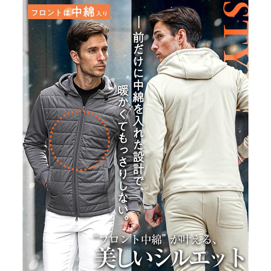 SOMEDIFF（サムディフ） パーカー メンズ 裏起毛 中綿 ジャケット