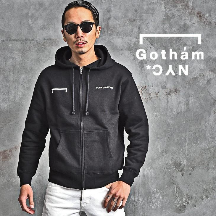 ゴッサム Nyc Gotham Nyc ゴッサムニューヨーク ジップアップパーカー メンズ ジップパーカー パーカー ブランド バックプリント ジップ Joker By Evergreen 通販 Paypayモール