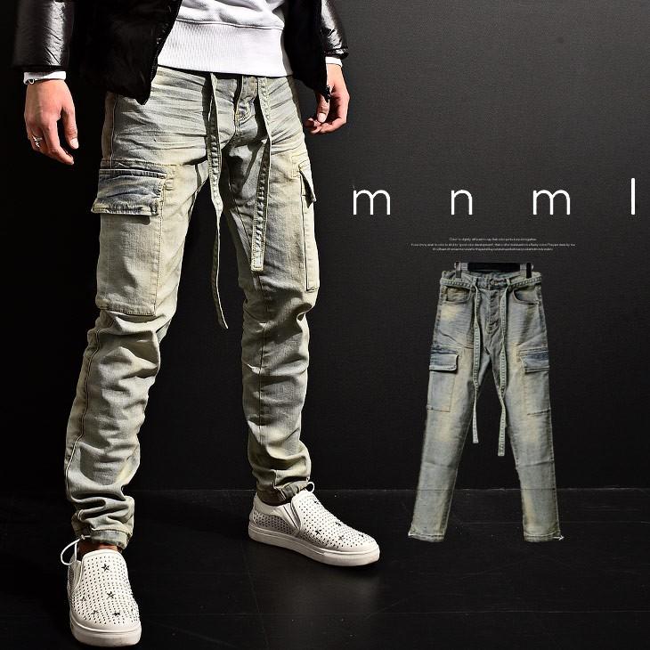 Mnml ミニマル デニム デニムパンツ メンズ カーゴパンツ カーゴ ジーンズ ブランド ワイドパンツ ゆったり 太め 服 ブリーチ ストレッチ Joker By Evergreen 通販 Paypayモール