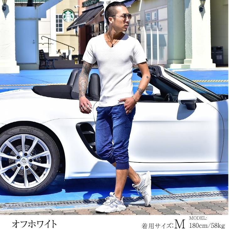 サマーニット ニット メンズ 半袖 半袖tシャツ Vネック 半袖ニット