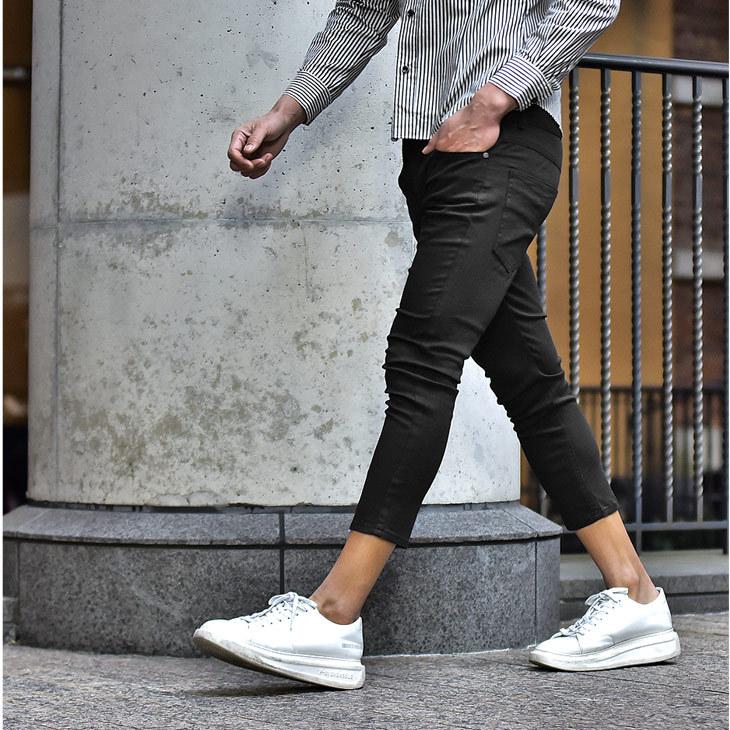 スキニーパンツ メンズ クロップド 細身 クロップドパンツ メンズ デニム タイト ストレッチ ジーンズ デニムパンツ スキニー アンクルパンツ 夏 夏服 夏物 Joker By Evergreen 通販 Yahoo ショッピング