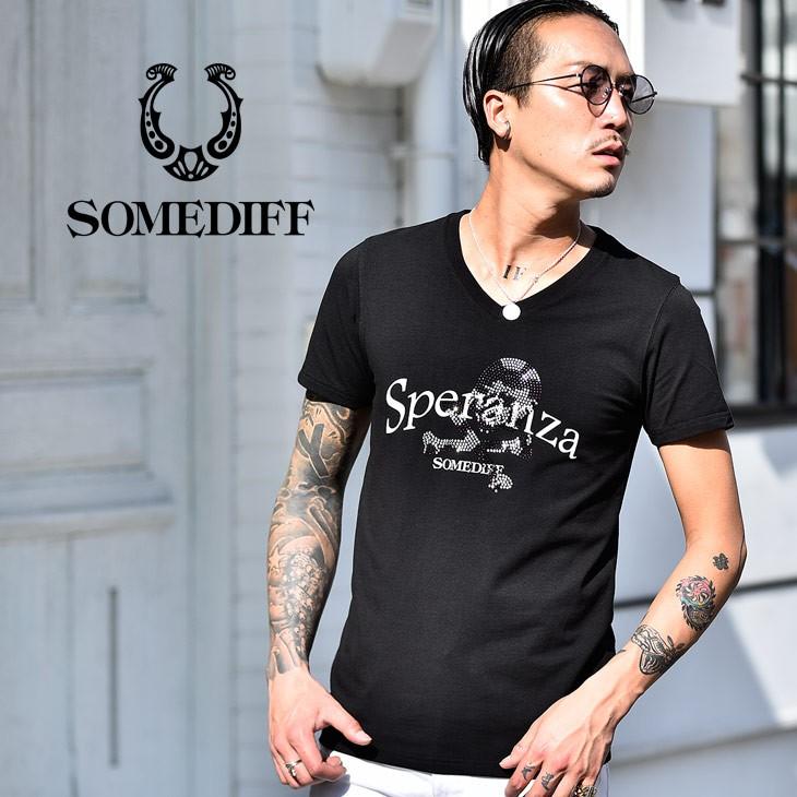 Tシャツ メンズ 半袖 半袖tシャツ Vネック ブランド ラインストーン スカル ドクロ 派手 オリジナ カットソー 夏 夏服 夏物 Somediff Smdf サムディフ Joker By Evergreen 通販 Paypayモール