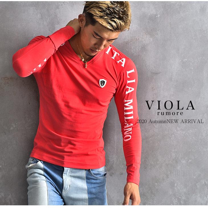 Viola Rumore ヴィオラ Vネック Tシャツ メンズ 長袖 ロンt 長袖tシャツ ブランド 春 春物 春服 白 ホワイト 赤 レッド 黒 ブラック カジュアル カッコイイ T Joker By Evergreen 通販 Paypayモール