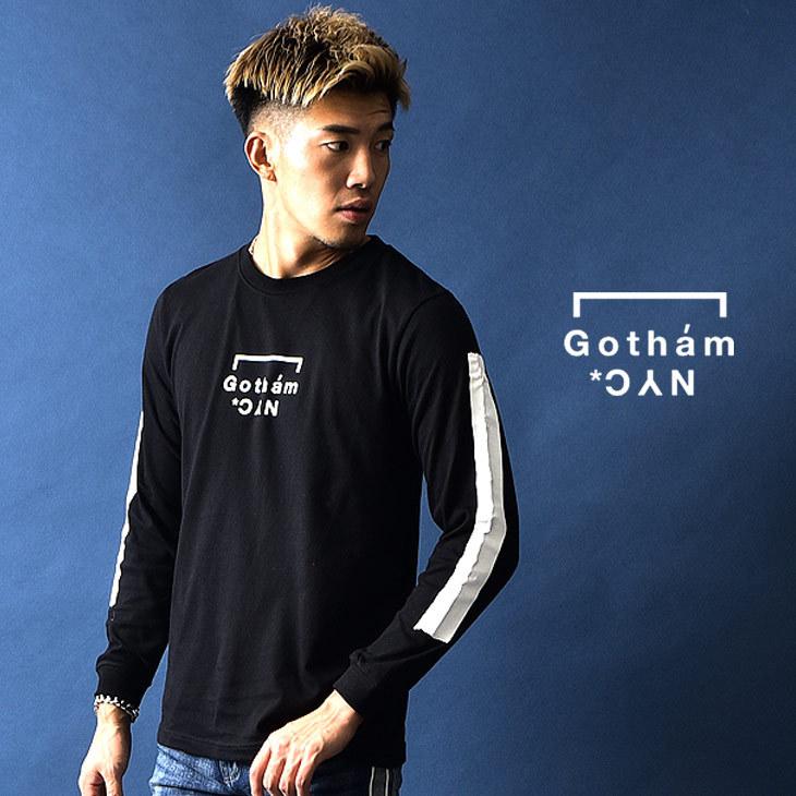 Gotham Nyc ゴッサム エヌワイシー ロンt メンズ ブランド 長袖 長袖tシャツ カットソー ロンティー ストリート 袖プリント タイト 黒 ブラック 白 ホワイト Joker By Evergreen 通販 Paypayモール
