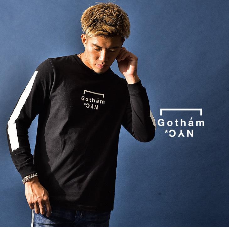 かれており Gotham 袖プリント タイト 黒 ブラック 白 ホワイト Joker By Evergreen 通販 Paypayモール Nyc ゴッサム エヌワイシー ロンt メンズ ブランド 長袖 長袖tシャツ カットソー ロンティー ストリート ファッショ