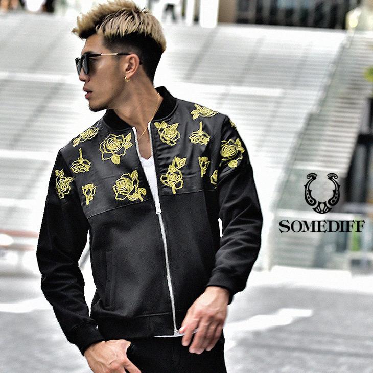 Ma 1 メンズ Ma1 ジャケット ブルゾン 大きいサイズ ブラック 黒 ゴールド フライトジャケット ミリタリージャケット 防寒 薔薇 バラ 刺繍 ショート丈 服 Joker By Evergreen 通販 Paypayモール