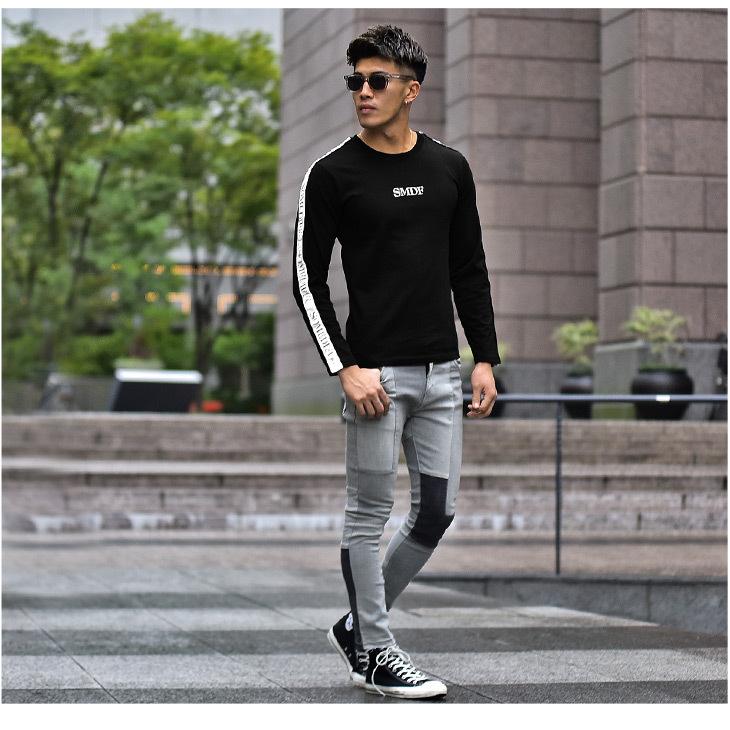 ロンt メンズ ロングtシャツ 長袖 長袖tシャツ スリム ブランド お洒落 オシャレ ブラック ホワイト 黒 白 シルバー ゴールド 金箔 派手 春 春服 メンズ 春物 Joker By Evergreen 通販 Paypayモール