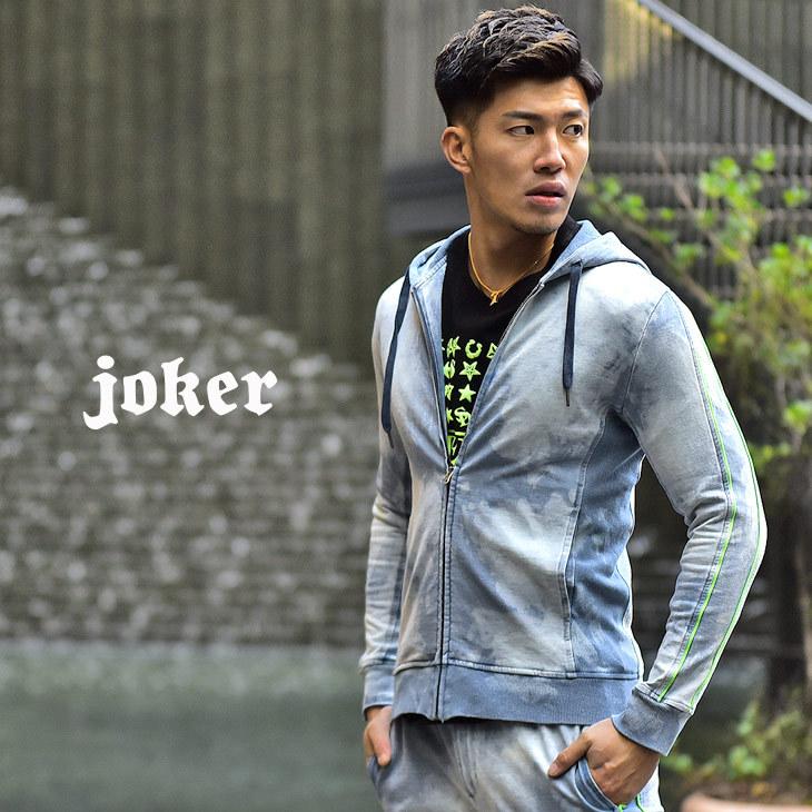 パーカー メンズ スウェット スウェットパーカー スウェットデニム タイダイ ブリーチ ライン ブルー ネイビー スエット 大きいサイズ Ll Xl 春 春服 春物 Joker By Evergreen 通販 Paypayモール
